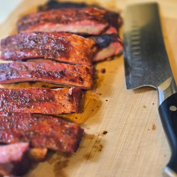 Glazed BBQ ribs ready to serve